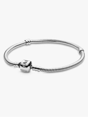 Authentic Pandora Moments Barrel Clasp Snake Chain Bracelet - Size 7.1” - NWOT